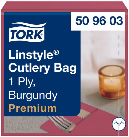 Pochette Tork Linstyle Premium 1-laags 390x390mm bordeauxrood 509603