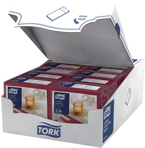 Pochette Tork Linstyle Premium 1-laags 390x390mm bordeauxrood 509603-2