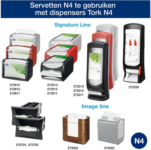 Servetten Tork Xpressnap® 1/2 vouw 2-laags 1000 stuks naturel 12880-3