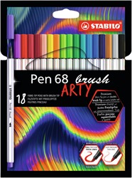 Brushstift STABILO ARTY Pen 68 etui à 18 kleuren