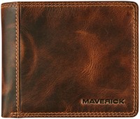 Portemonee Maverick The Original met kleingeldvak RFID leer bruin