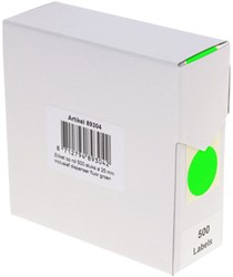 Etiket Rillprint 25mm 500st op rol fluor groen