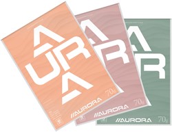 Schrijfblok Aurora A4 lijn 200 pagina's 70gr assorti