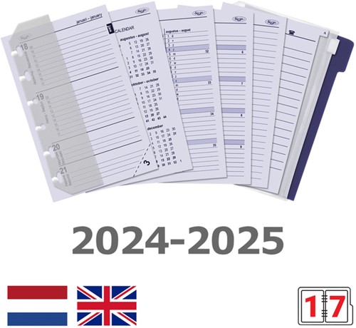 Organizer Kalpa Pocket inclusief agenda 2024-2025 7dagen/2pagina's slangenprint bruin-3