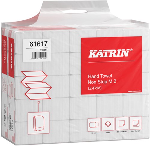 Handdoek Katrin Z-vouw 2-laags wit 240x203mm 25x160st-2
