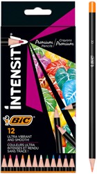 Kleurpotloden Bic Intensity Premium assorti etui à 12 stuks