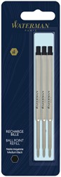 Balpenvulling Waterman zwart medium blister à 3 stuks
