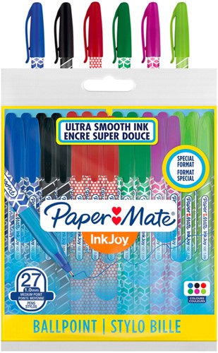 Balpen Paper Mate Inkjoy 100 Wrap set à 6 kleuren 27 stuks-2