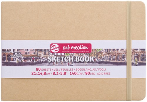 Schetsboek Talens Art Creation 80 witte vellen 140gr 210x150mm kraft