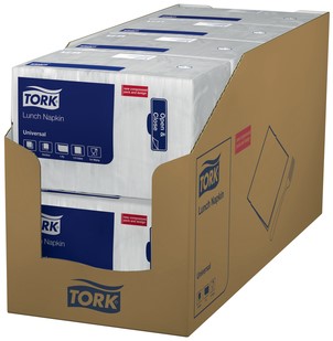 Lunchservet Tork Universal 1/4 vouw 1-laags 325x325mm 500 vel wit 509300-2