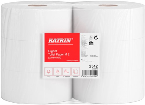 Toiletpapier Katrin Jumbo 2-laags wit 1200vel-2