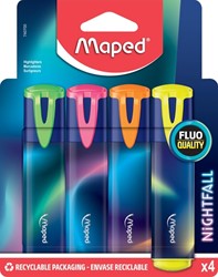 Markeerstift Maped Nightfall blister á 4 kleuren