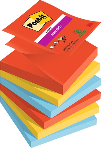 Memoblok  Post-it Z-Notes R330 Super Sticky 76x76mm Playful