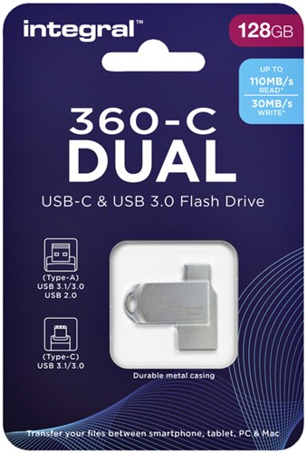 USB-stick Integral 3.0 USB-360-C Dual 128GB-2