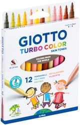Viltstift Giotto Turbo Color skin tones 12 stuks