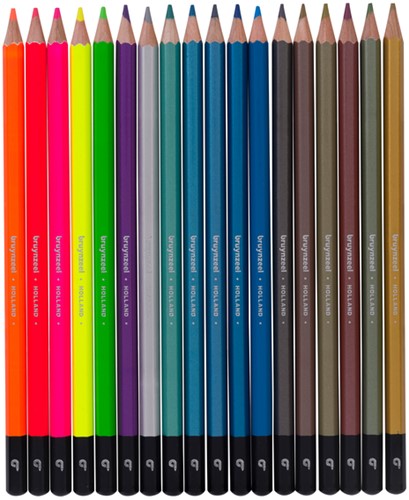 Kleurpotlood Bruynzeel blik á 18 metallic- en neonkleuren-2