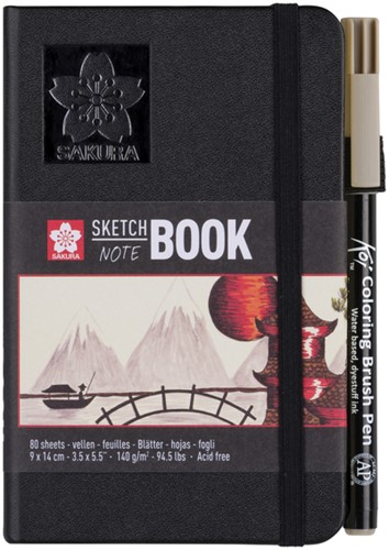 Schetsboek Sakura 9x14cm 140gr crème papier-1