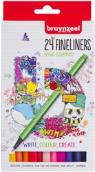 Fineliner Bruynzeel set á 24 kleuren assorti