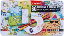 Teken- en kleurset Bruynzeel blik á 60 kleuren assorti