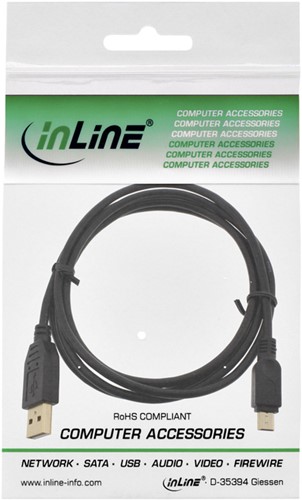 Kabel Inline USB-A USB mini-B 2.0 M 5pin 2 meter zwart-2