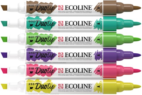 Duotip marker Ecoline botanisch set 6 kleuren-2