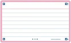 Flashcard Oxford 2.0 75x125mm 80 vel 250gr lijn roze