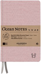Notitieboek Aurora Ocean A5 192blz lijn 80gr linnenstructuur kaft rood
