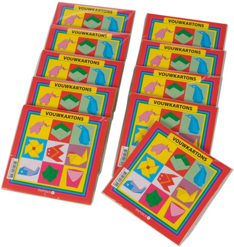 Vouwkartons vierkant 16x16cm 105gram assorti 40 vel-2