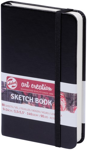 Schetsboek Talens Art Creation zwart 9x14cm 140gr 80vel