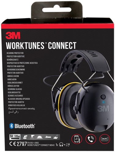 Oorkap 3M Worktunes verlaging geluidsniveau maximaal 31dB Bluetooth tec