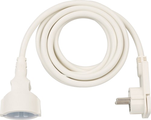 Verlengsnoer Brennenstuhl met platte stekker 3m H05VV-F3G1,5 wit