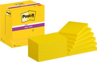 Memoblok Post-it 655 Super Sticky 76x127mm neon geel 12 stuks