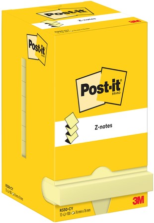 Memoblok 3M Post-it Z-Note R330 76x76mm geel