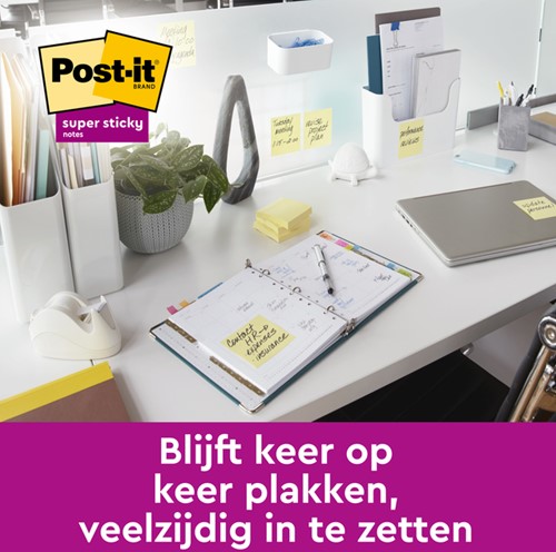 Memoblok Post-it Z-Note S350 Super Sticky 76x127mm geel 12 stuks-2