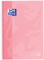 Notitieboek Oxford Touch Europeanbook A4+ 4-gaats lijn 80vel pastel roze-2