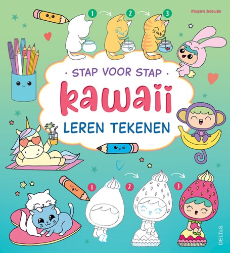 Tekenboek Deltas stap voor stap Kawaii