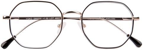 Leesbril I Need You Yoko +1.0 dpt zwart-goud