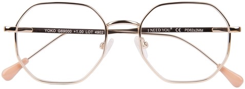 Leesbril I Need You Yoko +1.5 dpt goud