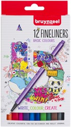 Fineliner Bruynzeel set à 12 kleuren