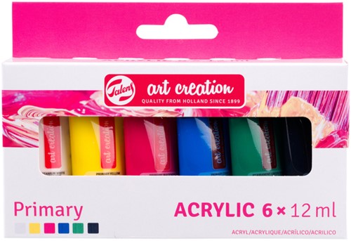Acrylverf Talens Art Creation Primary set à 6 kleuren 12ml