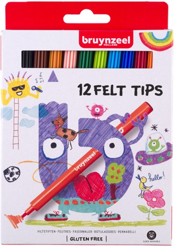 Viltstiften Bruynzeel set à 12 kleuren