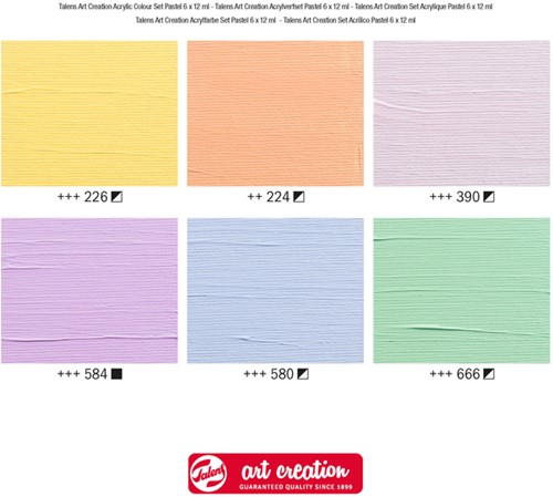 Acrylverf Talens Art Creation Pastel set à 6 kleuren 12ml-2