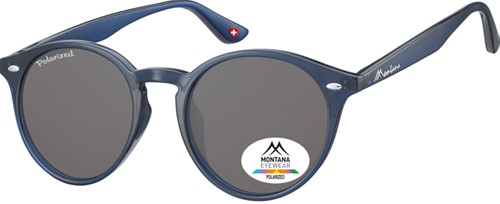 Zonnebril Montana blauw met smoke polarized glas