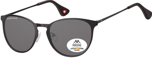 Zonnebril Montana mat zwart met smoke polarized glas