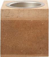 Waxinelichthouder Creotime hout 6x6x6cm-2