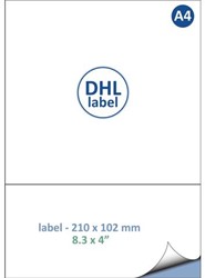 Retourlabel DHL IEZZY A4 1.000 vel 210x102mm 1000 labels