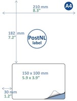 Retourlabel PostNL IEZZY A4 1.000 vel 150x100mm 1000 labels-3