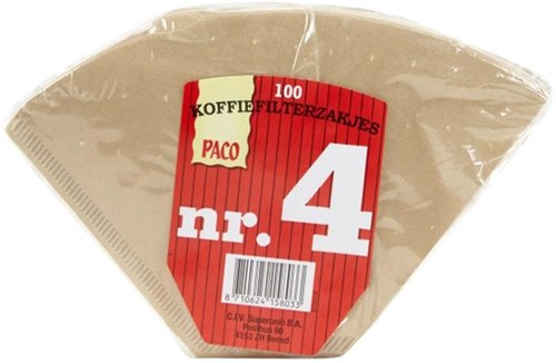 Koffiefilter Paco bruin nummer 4 100st