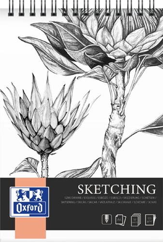 Tekenblok Oxford Sketching A4 spiraal 50vel 120gr