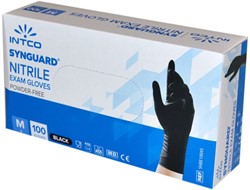 Handschoen INTCO Synguard L nitril 100stuks zwart